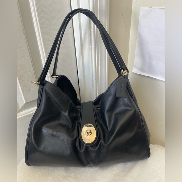 Coach Black Leather Handbag GUC - Picture 10 of 16